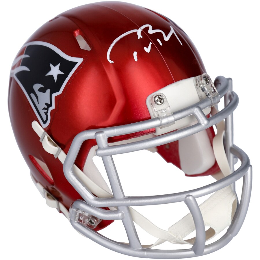TOM BRADY Autographed New England Patriots Flash Speed Mini Helmet FANATICS