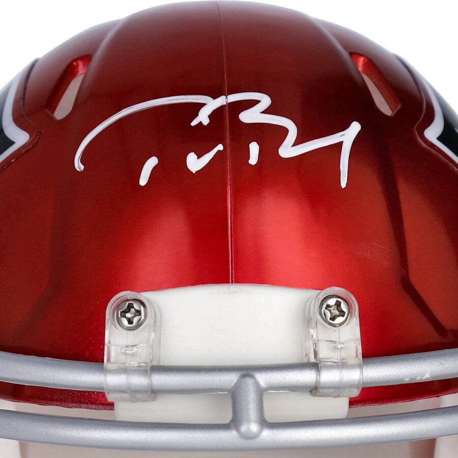 TOM BRADY Autographed New England Patriots Flash Speed Mini Helmet FANATICS