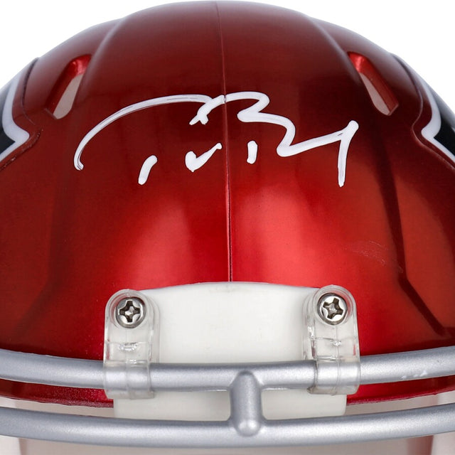 TOM BRADY Autographed New England Patriots Flash Speed Mini Helmet FANATICS