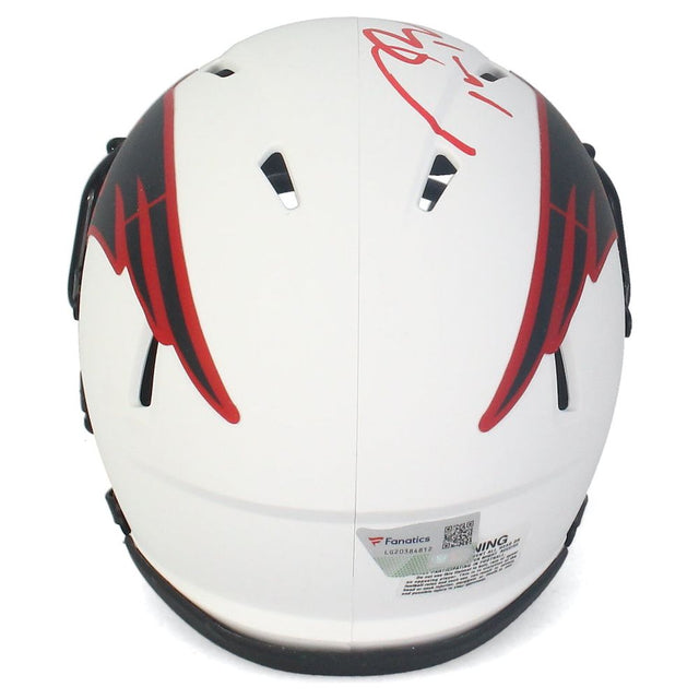 Tom Brady Autographed New England Patriots Lunar Eclipse White Mini Helmet Fanatics