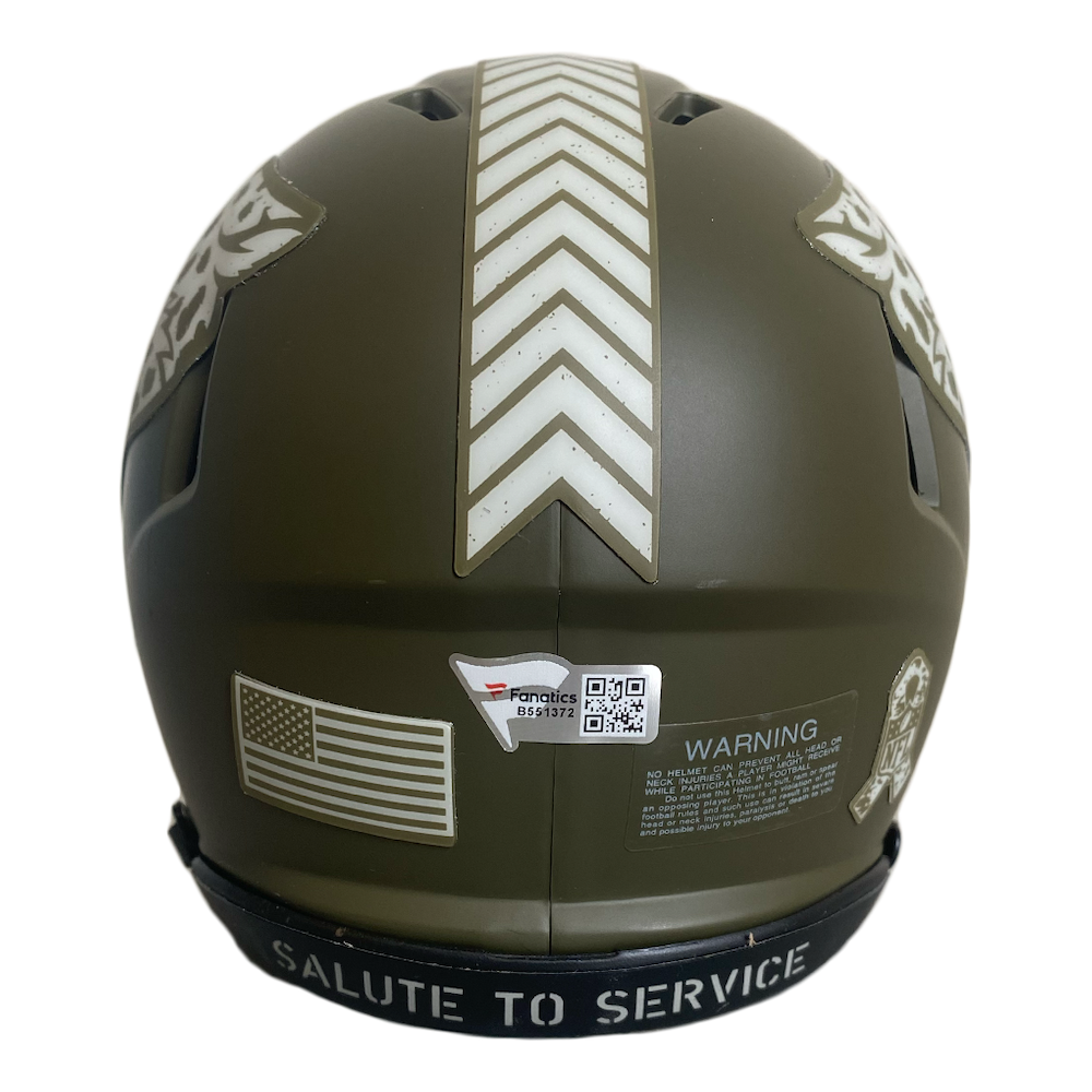 TREVOR LAWRENCE Autographed Jaguars Salute To Service Mini Helmet FANATICS