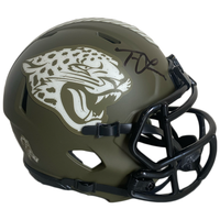 TREVOR LAWRENCE Autographed Jaguars Salute To Service Mini Helmet FANATICS