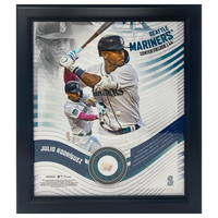 Julio Rodriguez Mariners Framed 15" x 17" Game Used Baseball Collage LE 1/50