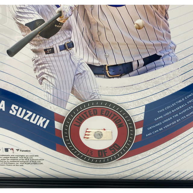 Seiya Suzuki Chicago Cubs Framed 15" x 17" Game Used Baseball Collage LE 50