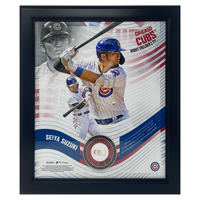 Seiya Suzuki Chicago Cubs Framed 15" x 17" Game Used Baseball Collage LE 1/50