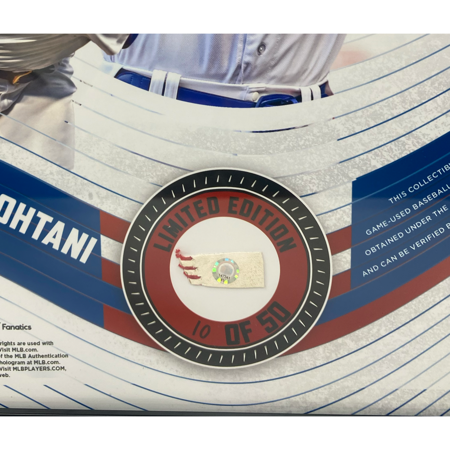 Shohei Ohtani Dodgers Framed 15" x 17" Game Used Baseball Collage LE 50