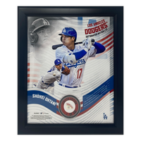 Shohei Ohtani Dodgers Framed 15" x 17" Game Used Baseball Collage LE 1/50