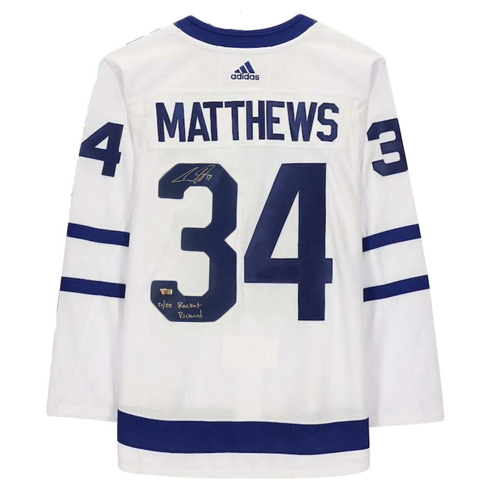 AUSTON MATTHEWS Autographed Toronto Maple Leafs 21/22 Rocket Richard Authentic White Jersey FANATICS