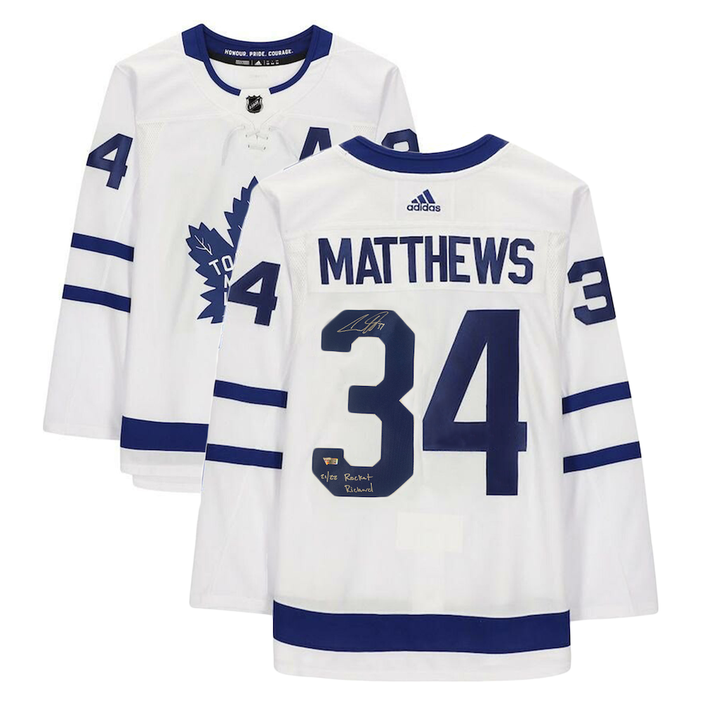 AUSTON MATTHEWS Autographed Toronto Maple Leafs 21/22 Rocket Richard Authentic White Jersey FANATICS
