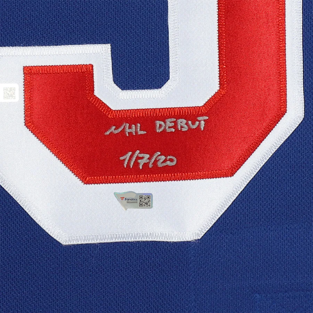 IGOR SHESTERKIN Autographed "NHL Debut 1/7/20" New York Rangers Authentic Jersey FANATICS