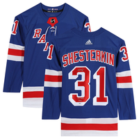 IGOR SHESTERKIN Autographed "NHL Debut 1/7/20" New York Rangers Authentic Jersey FANATICS