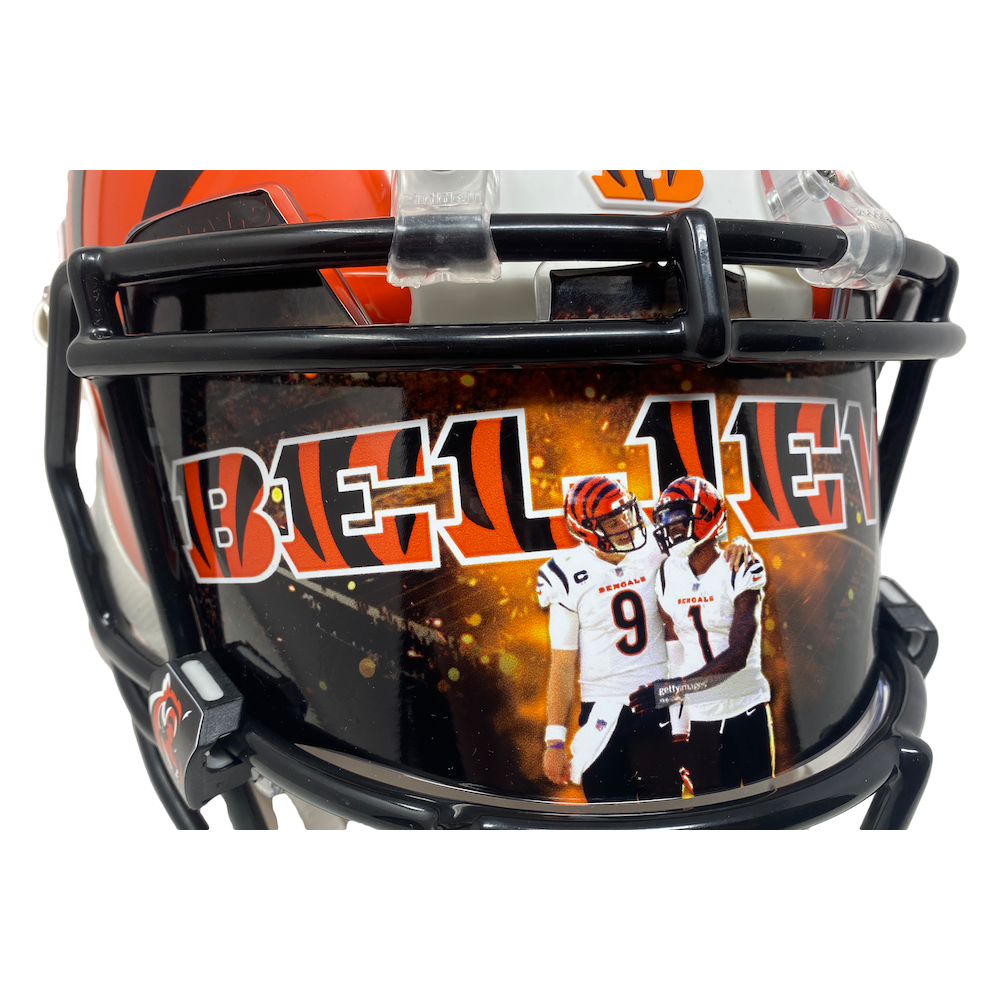 Joe Burrow / Ja'Marr Chase Cincinnati Bengals Autographed Authentic Helmet w/ Custom Visor Fanatics