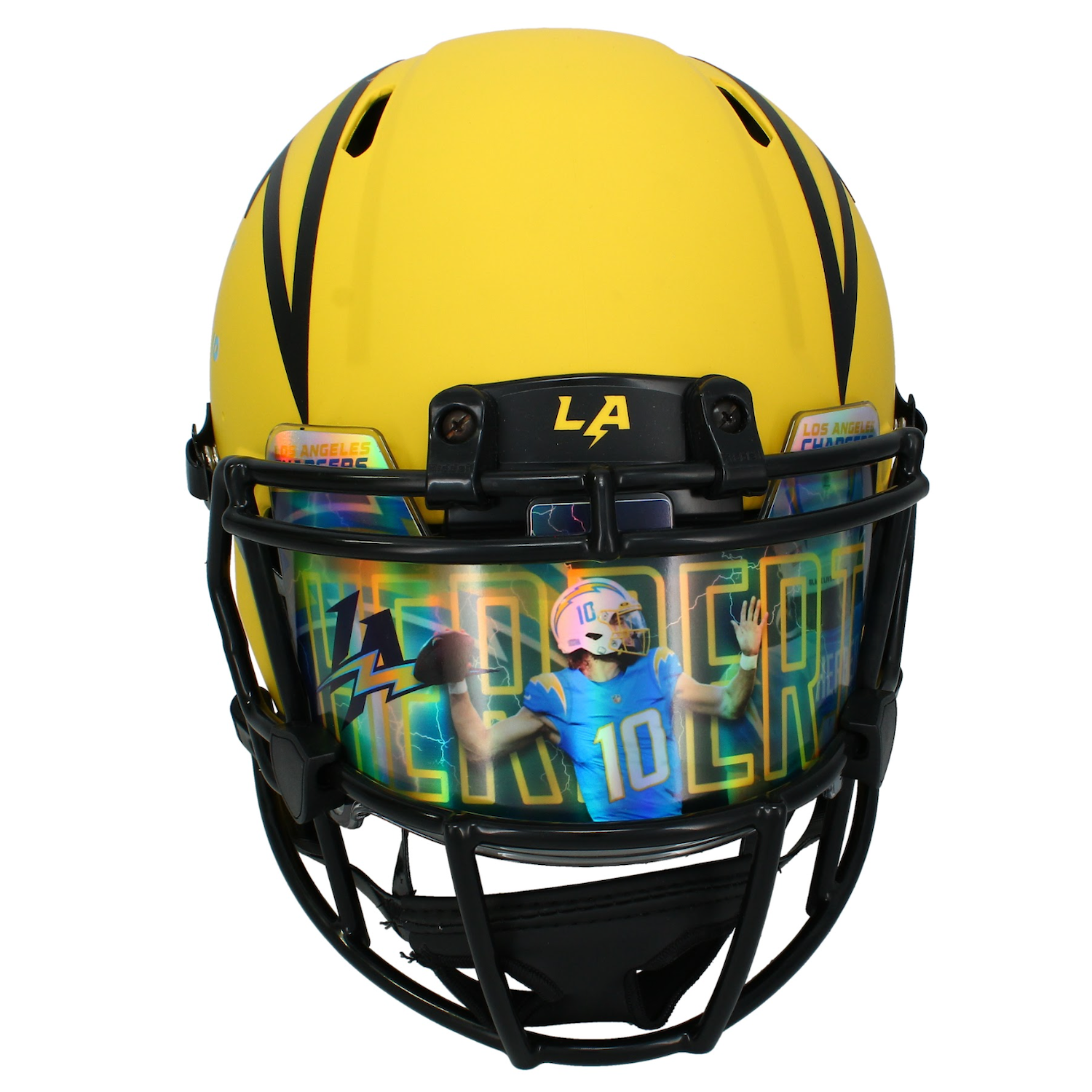 Justin Herbert Autographed Los Angeles Chargers Authentic 'RAVE' Helmet w/ Visor Fanatics