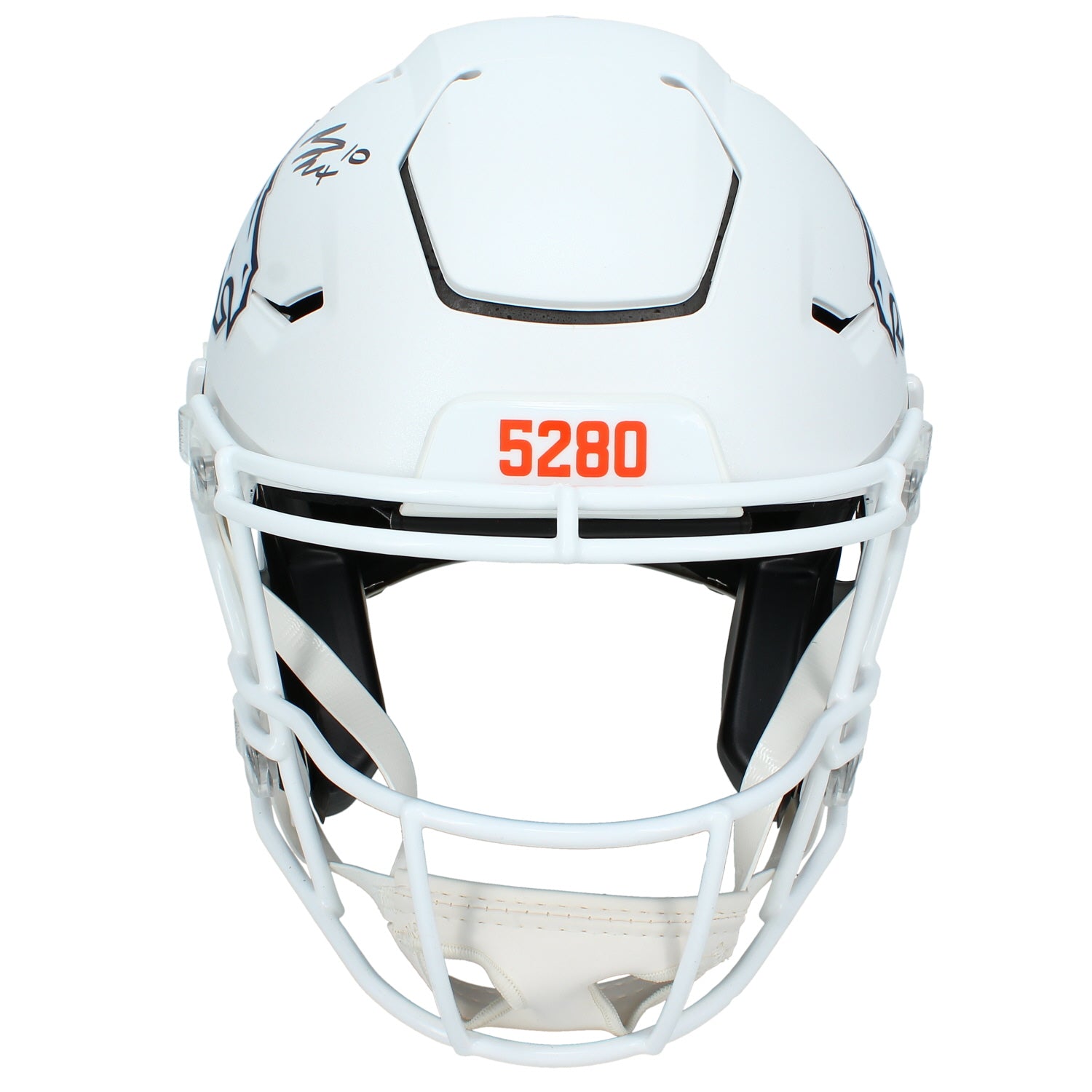 Bo Nix Autographed Denver Broncos White 2024 Alternate Speedflex Authentic Helmet Beckett
