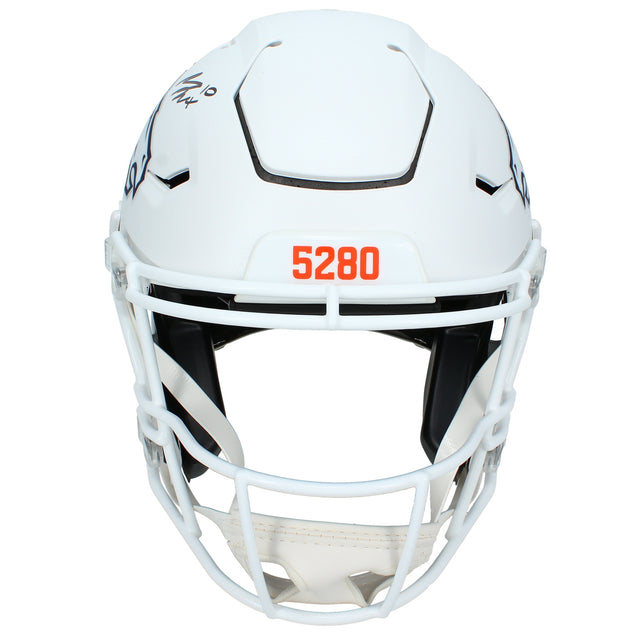 Bo Nix Autographed Denver Broncos White 2024 Alternate Speedflex Authentic Helmet Beckett