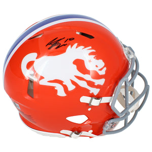 Bo Nix Autographed Denver Broncos 1966 Throwback Speed Authentic Helmet Beckett