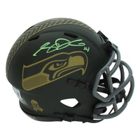 Sam Darnold Autographed Seattle Seahawks 2025 Salute to Service Speed Mini Helmet Beckett