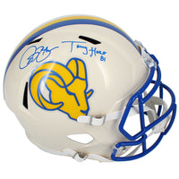 Isaac Bruce & Torry Holt Dual Autographed Los Angeles Rams RETRO Speed Full Size Helmet Beckett