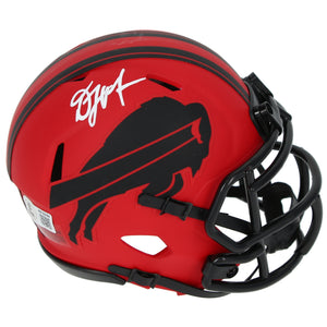 D.J. Moore Autographed Buffalo Bills RAVE Speed Mini Helmet Beckett Witnessed