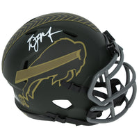 D.J. Moore Autographed Buffalo Bills 2025 Salute to Service Mini Helmet Beckett