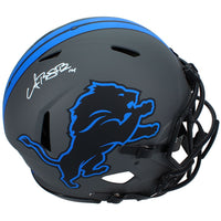 Amon-Ra St. Brown Autographed Detroit Lions FSM Custom Painted Gray Speed Authentic Helmet Beckett