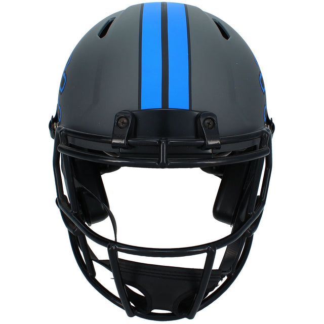 Amon-Ra St. Brown Autographed Detroit Lions FSM Custom Painted Gray Speed Authentic Helmet Beckett