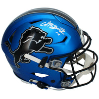 Amon-Ra St. Brown Autographed Detroit Lions Blue 2023 Alternate SpeedFlex Authentic Helmet Beckett