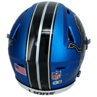 Amon-Ra St. Brown Autographed Detroit Lions Blue 2023 Alternate SpeedFlex Authentic Helmet Beckett