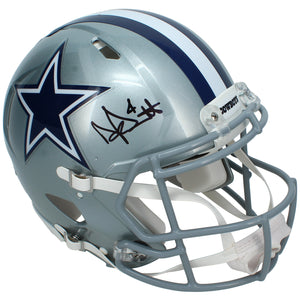 Dak Prescott Autographed Dallas Cowboys Speed Authentic Helmet Beckett Witnessed