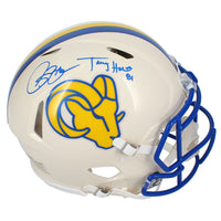 Isaac Bruce & Torry Holt Dual Autographed Los Angeles Rams RETRO Speed Authentic Helmet Beckett