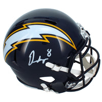Omarion Hampton Autographed Los Angeles Chargers Navy 2025 Alternate Speed Full Size Helmet Beckett