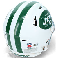 Breece Hall Autographed New York Jets White 2024 Alternate Onfield Classic Speedflex Authentic Helmet Beckett