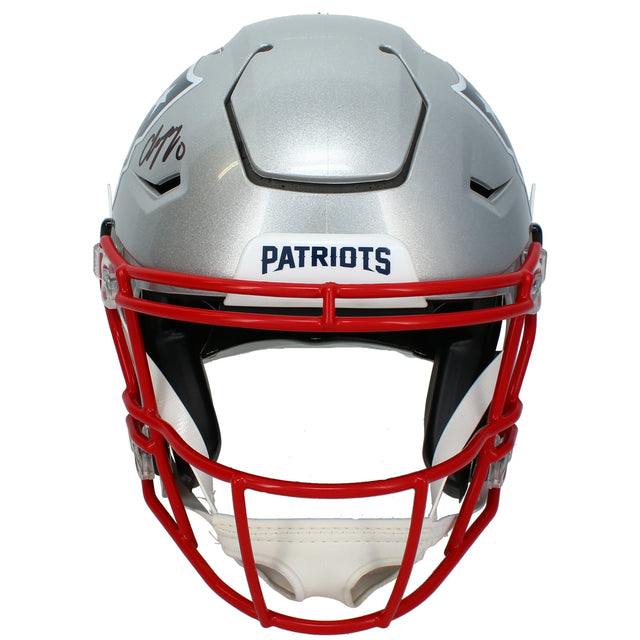 Christian Gonzalez Autographed New England Patriots Speedflex Authentic Helmet Beckett