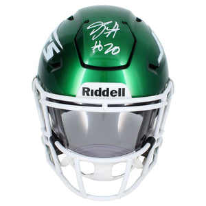 Breece Hall Autographed New York Jets SpeedFlex Midi Helmet Beckett Witnessed