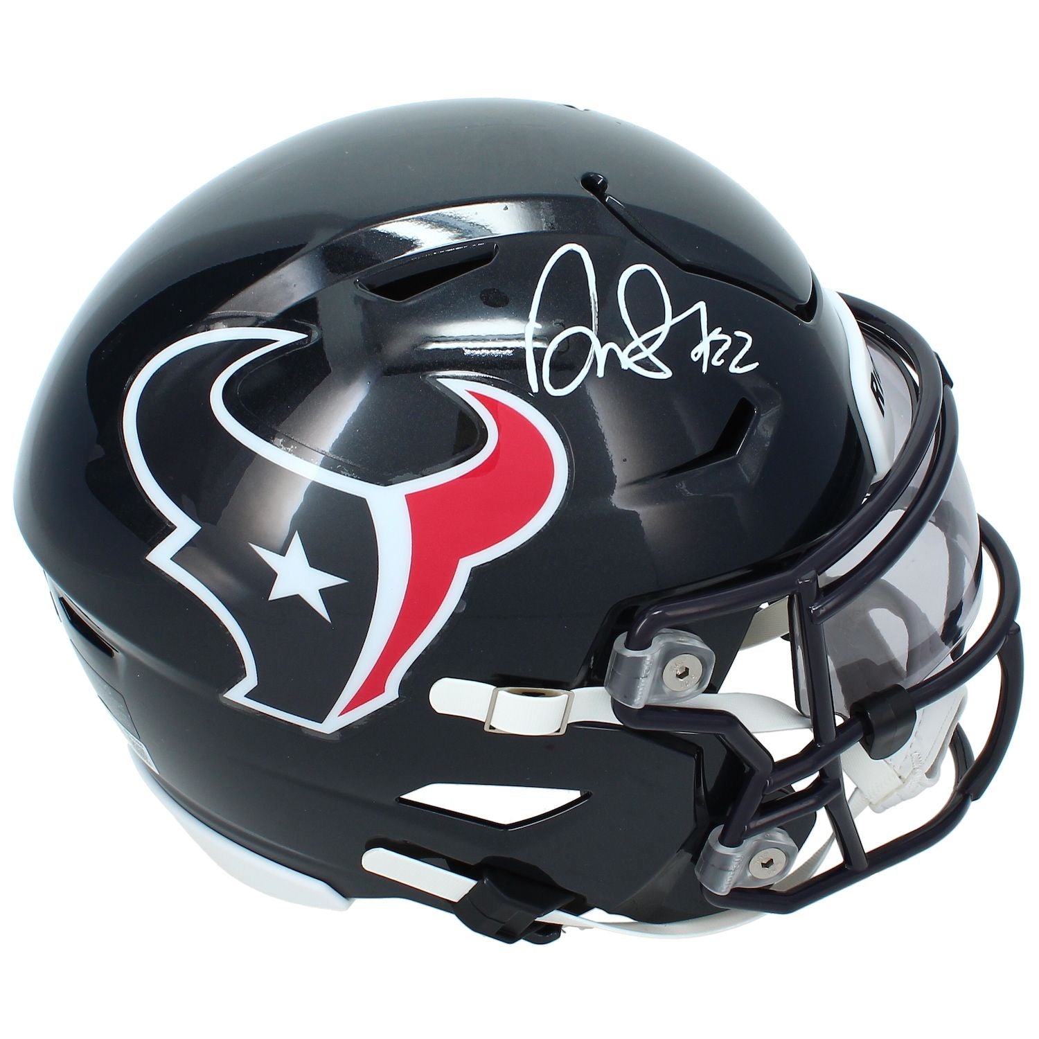 David Montgomery Autographed Houston Texans SpeedFlex Midi Helmet Beckett