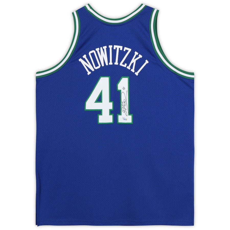 Dirk Nowitzki Autographed Dallas Mavericks Blue Authentic 1998-99 Jersey Fanatics