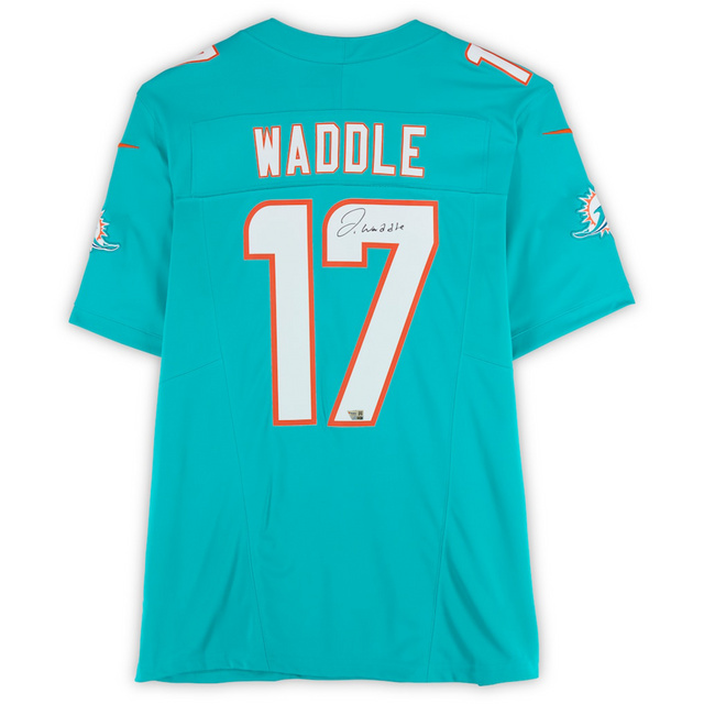 Jaylen Waddle Autographed Miami Dolphins Nike Aqua Throwback Game Jersey Fanatics