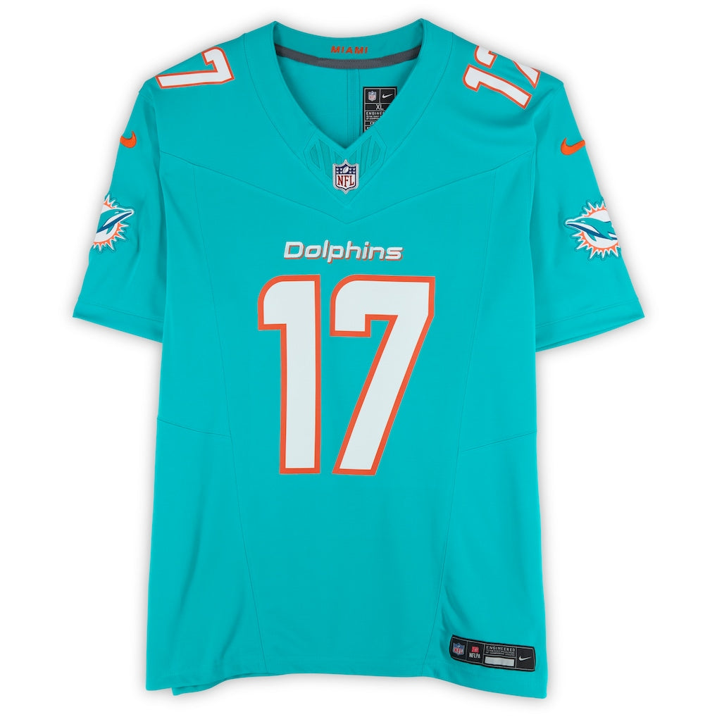 Jaylen Waddle Autographed Miami Dolphins Nike Aqua Throwback Game Jersey Fanatics