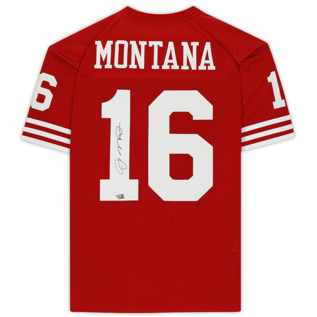 Joe Montana Autographed San Francisco 49ers Mitchell &amp; Ness Red Replica Jersey Fanatics