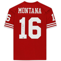 Joe Montana Autographed San Francisco 49ers Mitchell &amp; Ness Red Replica Jersey Fanatics