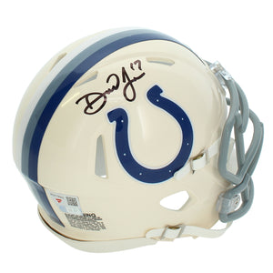 Daniel Jones Autographed Indianapolis Colts RETRO Speed Mini Helmet Fanatics