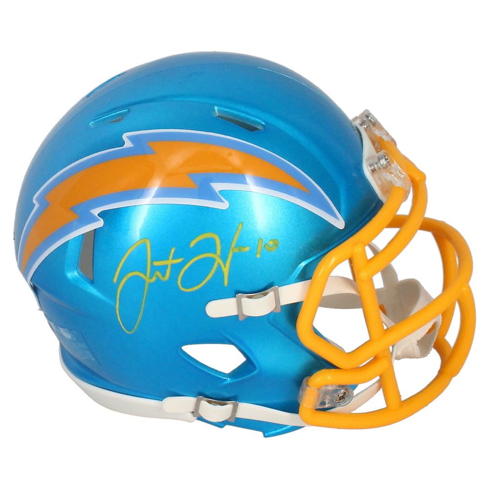 Justin Herbert Autographed Chargers Flash Speed Mini Helmet Beckett