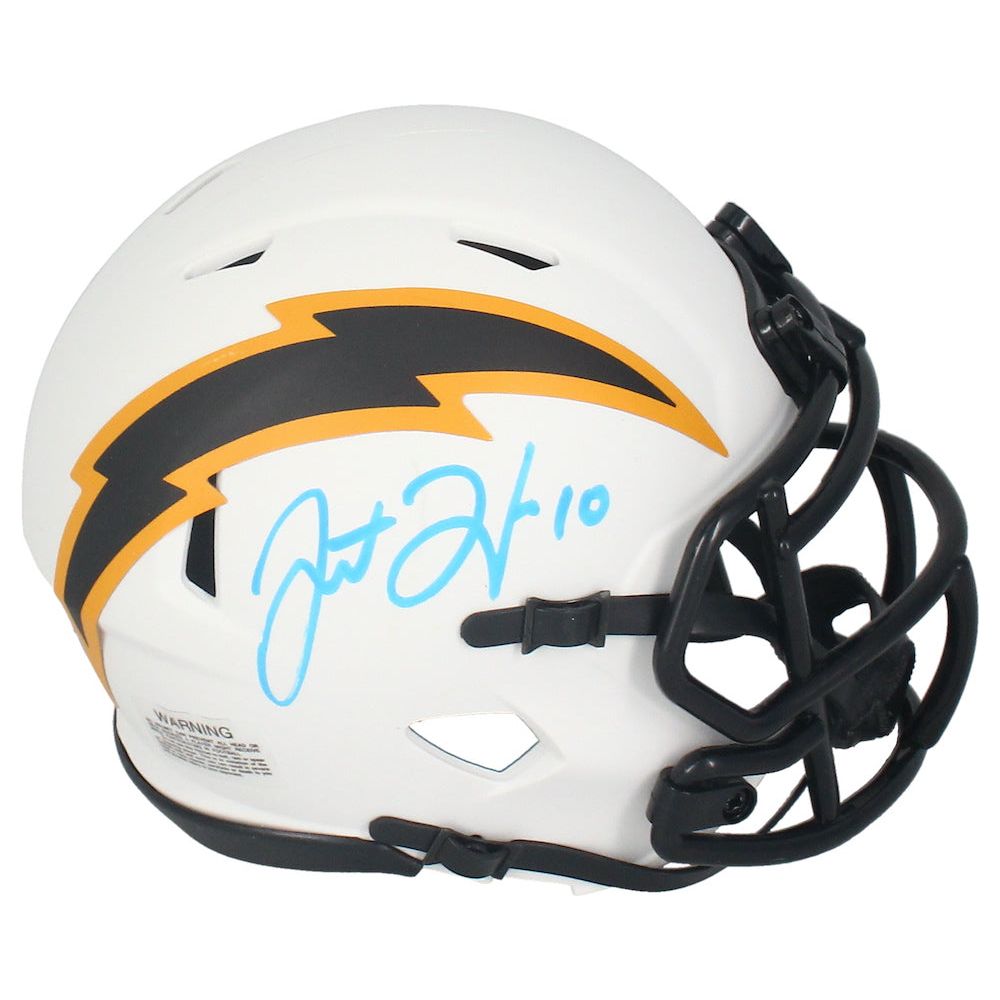 Justin Herbert Autographed Los Angeles Chargers Lunar Speed Mini Helmet Beckett