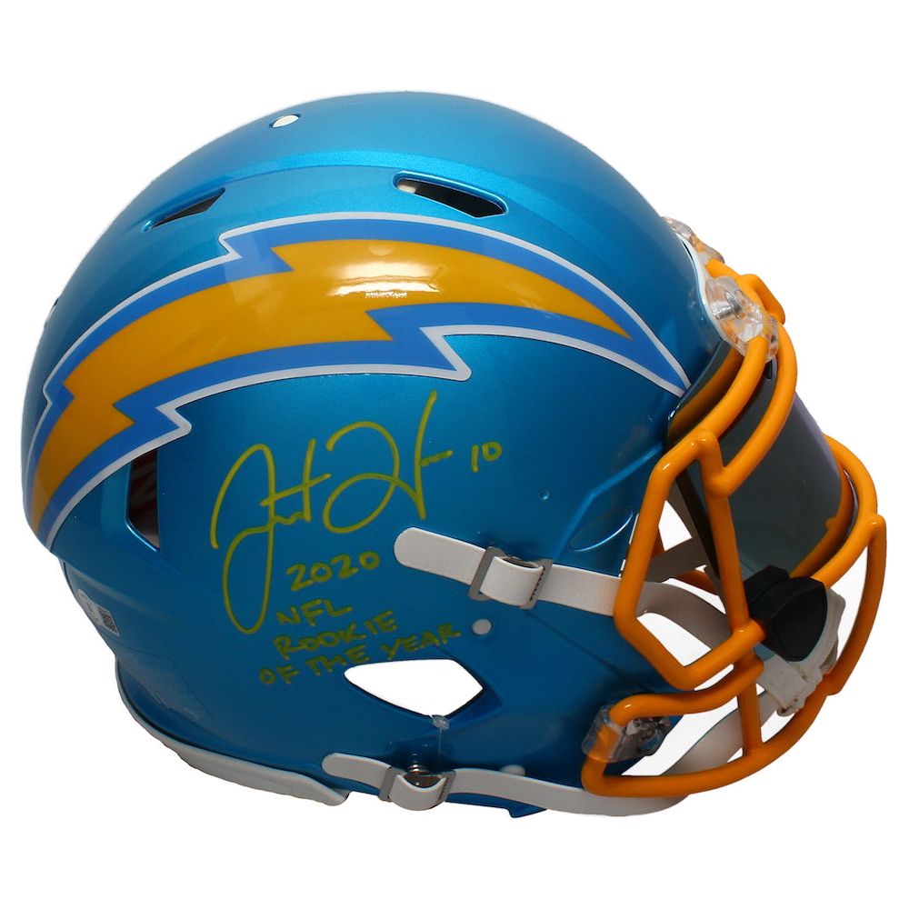 Justin Herbert Autographed "2020 ROY" Chargers Authentic Helmet w/ Visor Beckett