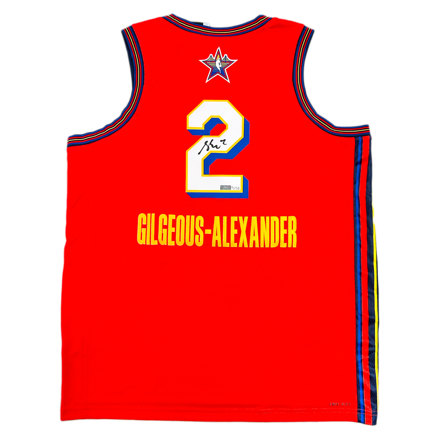 Shai Gilgeous-Alexander Autographed OKC Red Nike 2025 NBA All-Star Game Swingman Jersey Panini LE 50