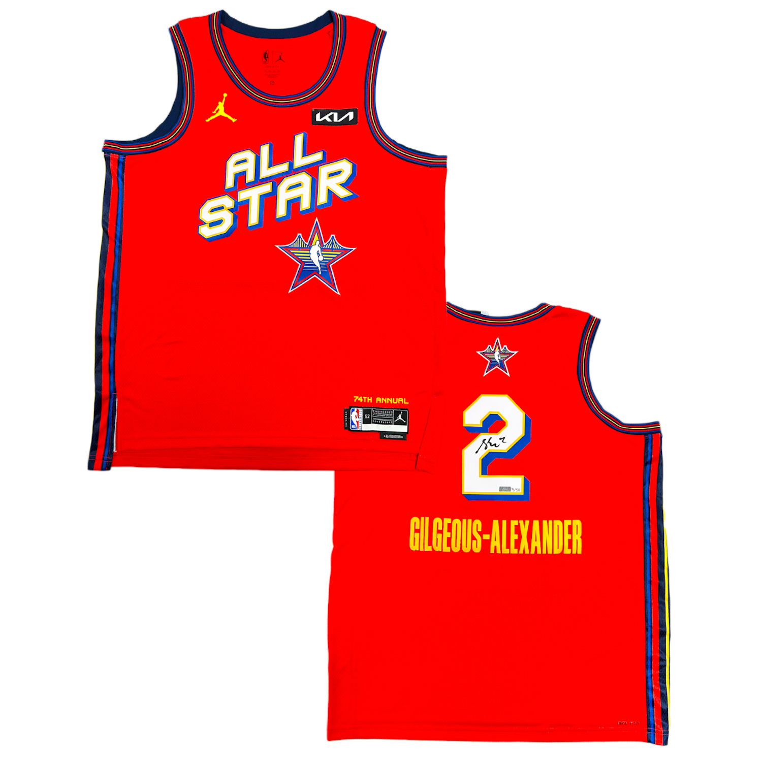 Shai Gilgeous-Alexander Autographed OKC Red Nike 2025 NBA All-Star Game Swingman Jersey Panini LE 50