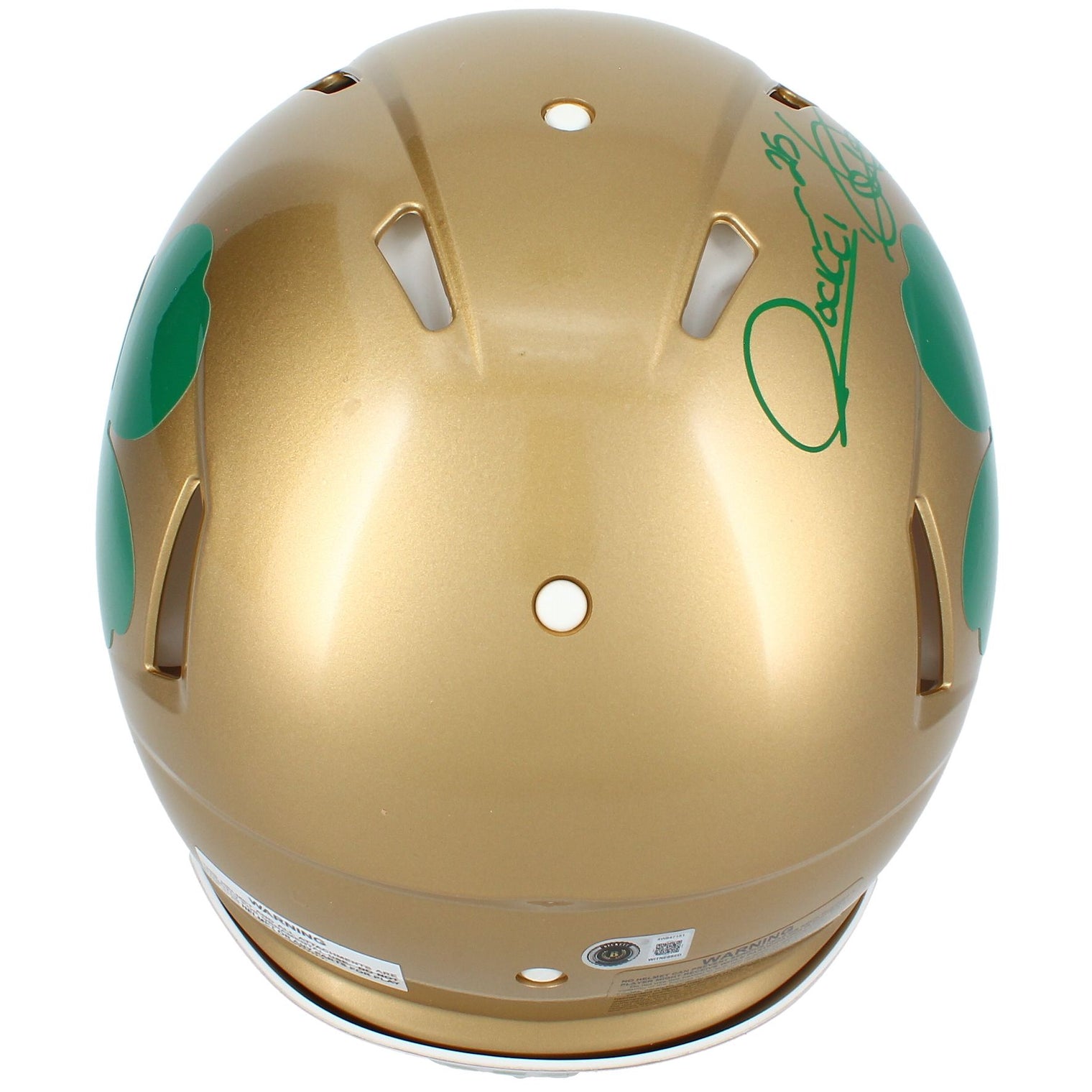 Raghib "Rocket" Ismail Autographed Notre Dame Fighting Irish 2022 Alternate Shamrock Speed Authentic Helmet Beckett