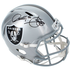 Raghib "Rocket" Ismail Autographed Las Vegas Raiders Speed Full Size Helmet Beckett