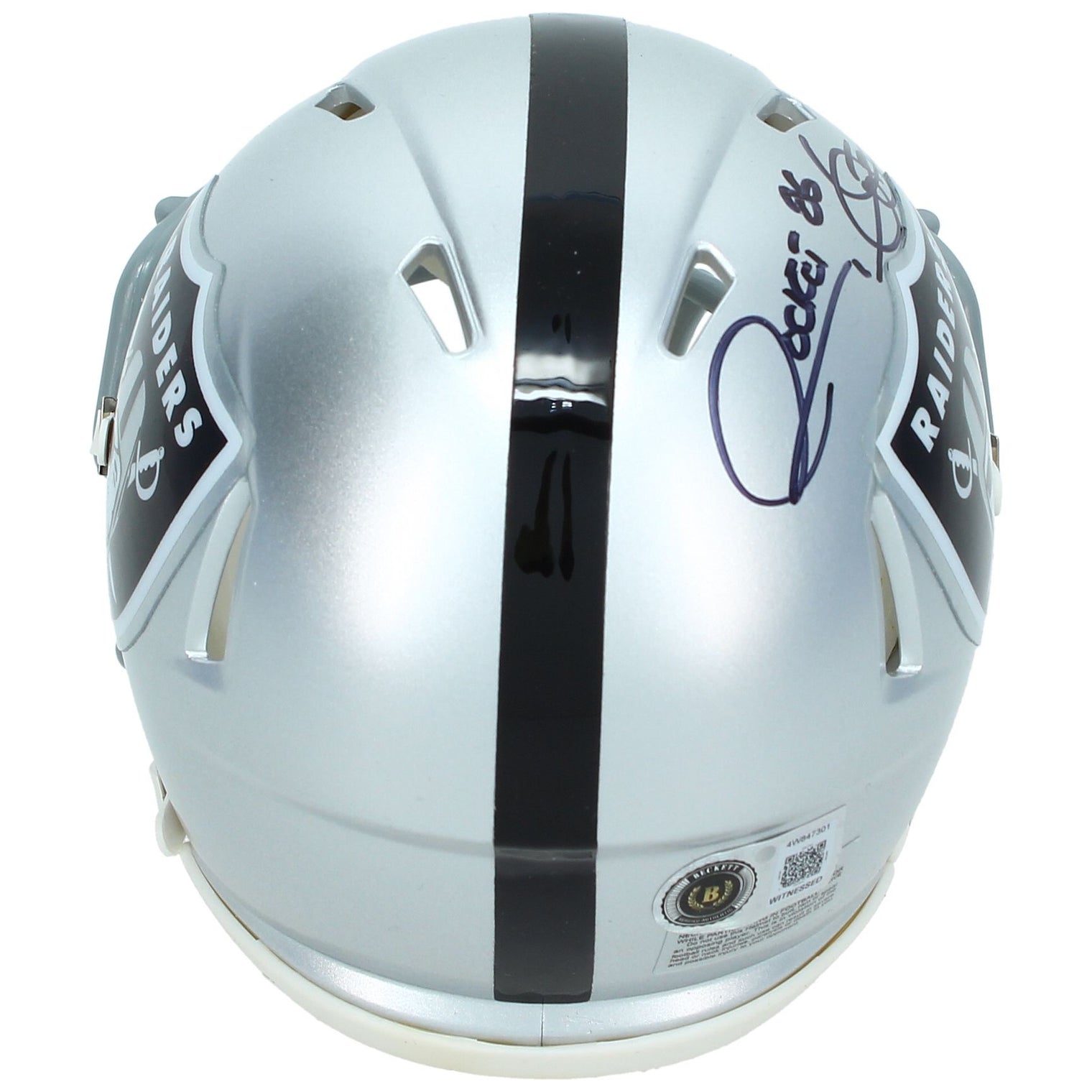 Raghib "Rocket" Ismail Autographed Las Vegas Raiders Speed Mini Helmet Beckett