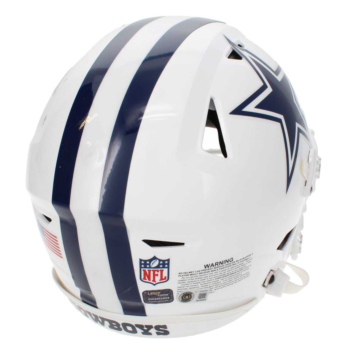 Emmitt Smith Autographed Dallas Cowboys White 2022 Alternate Speedflex Authentic Helmet Beckett